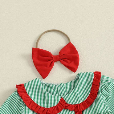 Long Sleeve Collar Christmas Toddler Dress