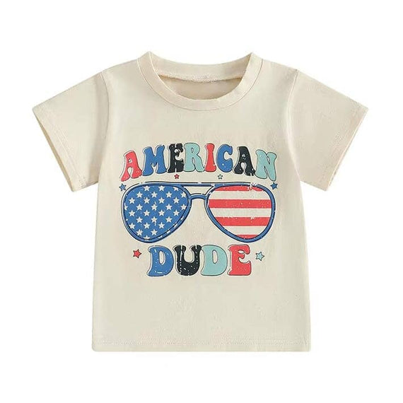 American Dude Toddler Tee Beige 2T