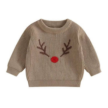 Christmas Knitted Toddler Sweater Khaki 6-9 M