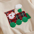 Long Sleeve Plaid Christmas Train Baby Set