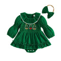 Ruffled Collar Christmas Baby Romper