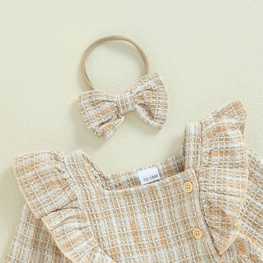 Long Sleeve Plaid Toddler Dress   