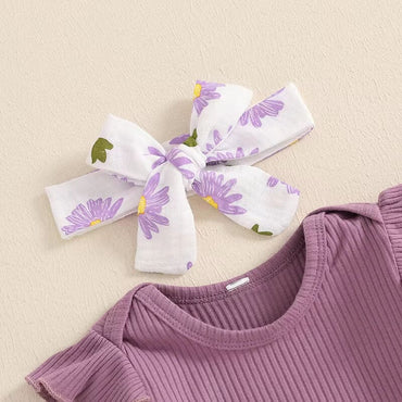 Long Sleeve Floral Pants Baby Set