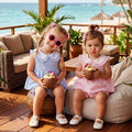 Sleeveless Collar Striped Baby Set