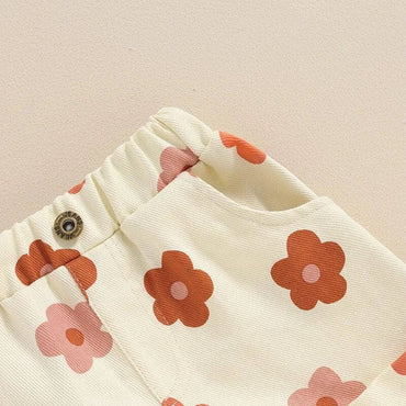 Floral Denim Toddler Shorts   