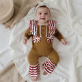 Long Sleeve Gingerbread Flared Baby Jumpsuit