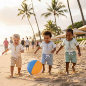 Short Sleeve Striped Solid Shorts Baby Set