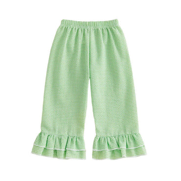 Gingham Retro Flared Toddler Pants Green 9-12 M