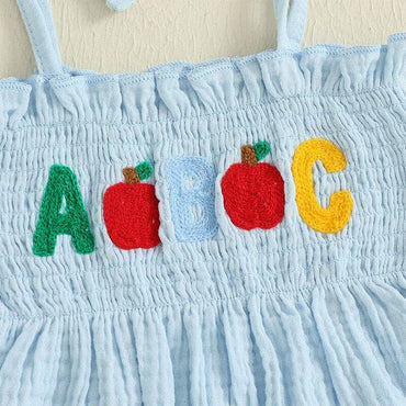 Tie Up Straps Apple Pants Toddler Set