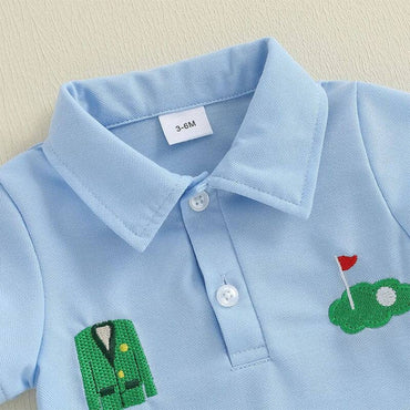 Short Sleeve Golf Vibes Baby Romper