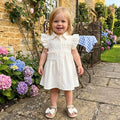 Fly Sleeve Solid Collar Toddler Dress