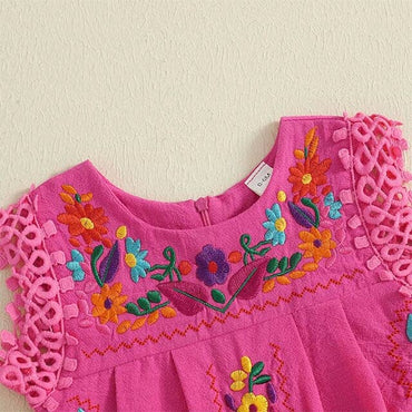 Sleeveless Floral Embroidery Baby Dress Dresses The Trendy Toddlers 