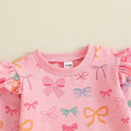 Long Sleeve Ruffled Bows Toddler Set