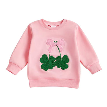 St. Patrick's Day Bow Toddler Sweatshirt Pink 9-12 M