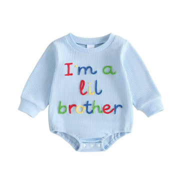 Long Sleeve Lil Brother Waffle Baby Bodysuit