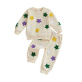 Long Sleeve Colorful Stars Toddler Set Beige 9-12 M