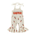Sleeveless Easter Carrot Flared Toddler Jumpsuit