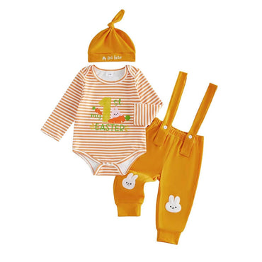 Long Sleeve First Easter Striped Baby Set Sets The Trendy Toddlers 