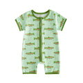 Short Sleeve Fish Zipper Baby Jumpsuit