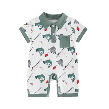 Short Sleeve Collar Fishing Baby Romper Rompers The Trendy Toddlers 