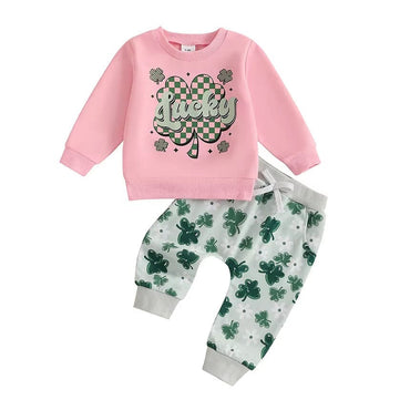 Long Sleeve Pink Lucky Baby Set