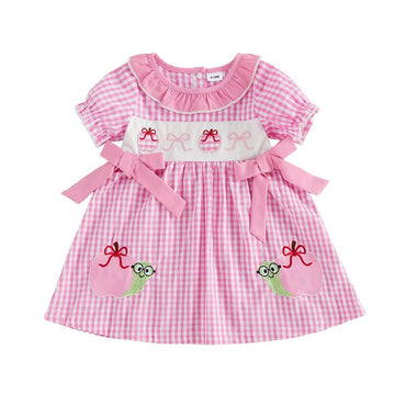 Puff Sleeve Checkered Back To School Toddler Dress Dresses The Trendy Toddlers 