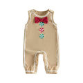 Sleeveless Gingerbread Bow Baby Jumpsuit Jumpsuit The Trendy Toddlers 