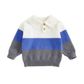 Long Sleeve Collar Color Block Toddler Sweater