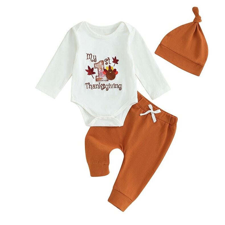 My First Thanksgiving Baby Set Holiday The Trendy Toddlers 