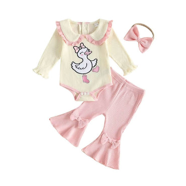 Long Sleeve Collar Goose Flared Baby Set