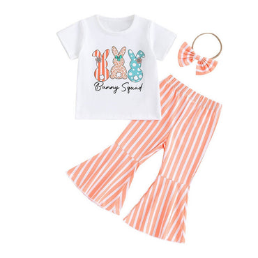 Bunny Squad Striped Pants Toddler Set   