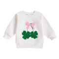 St. Patrick's Day Bow Toddler Sweatshirt White 9-12 M