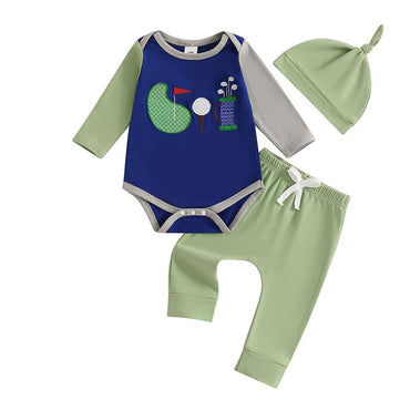 Long Sleeve Little Golfer Baby Set   