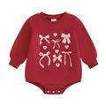 Valentine's Day Bows Baby Bodysuit