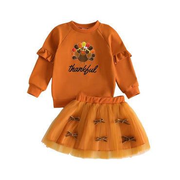 Long Sleeve Thankful Skirt Toddler Set Sets The Trendy Toddlers 