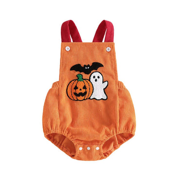 Sleeveless Corduroy Halloween Baby Romper Rompers The Trendy Toddlers 
