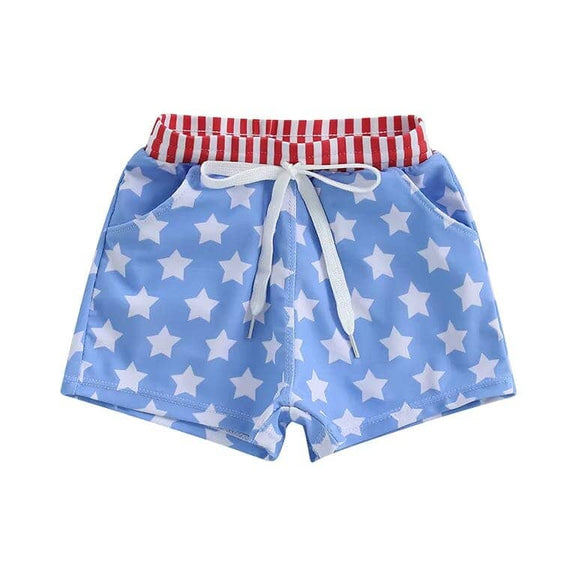 4th of July Toddler Beach Shorts Blue 9-12 M