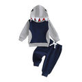 Long Sleeve Shark Hooded Toddler Set