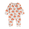 Long Sleeve Zipper Halloween Baby Jumpsuit   