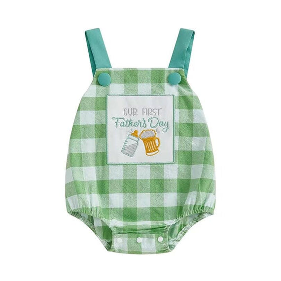 Father's Day Checkered Baby Romper