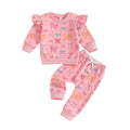 Long Sleeve Ruffled Bows Toddler Set