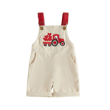 Valentine's Day Tractor Baby Romper