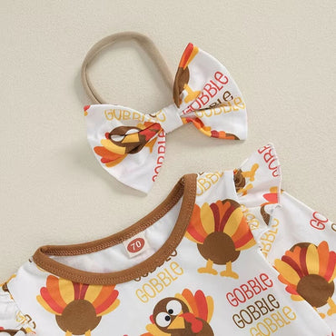 Thanksgiving Suspender Skirt Baby Set   