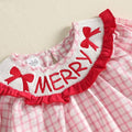 Long Sleeve Merry Santa Plaid Toddler Dress