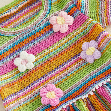 Short Sleeve Striped Colorful Toddler Set