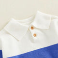Long Sleeve Collar Color Block Toddler Sweater