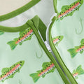 Short Sleeve Fish Zipper Baby Jumpsuit