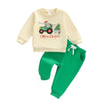 Merry Christmas Solid Pants Toddler Set Green 9-12 M