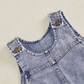 Sleeveless Denim Pockets Toddler Jumpsuit