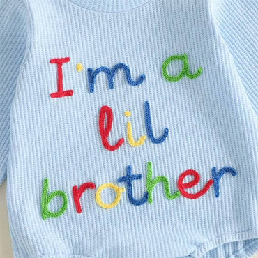 Long Sleeve Lil Brother Waffle Baby Bodysuit